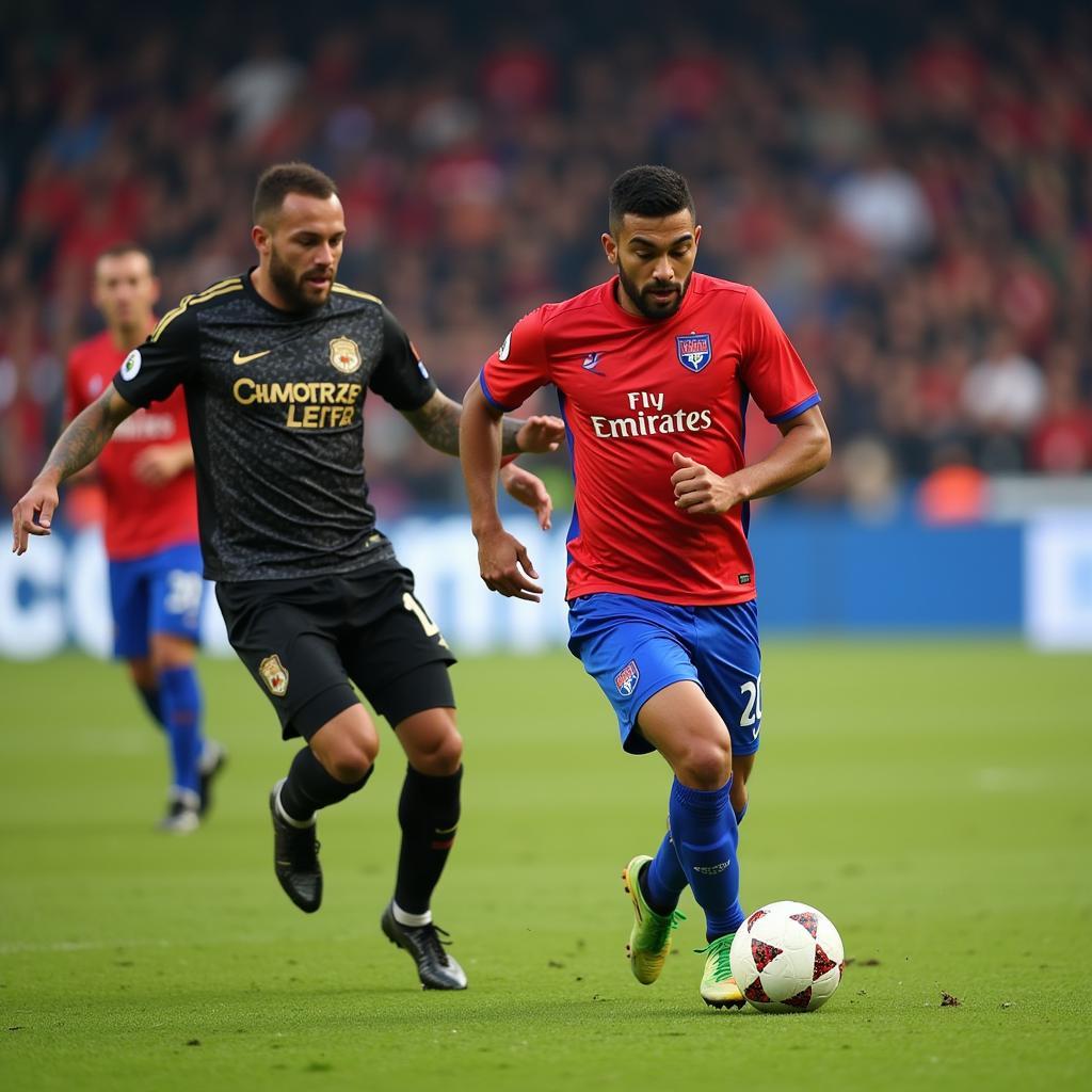 Lamine Yamal dribbling past an opponent during a match