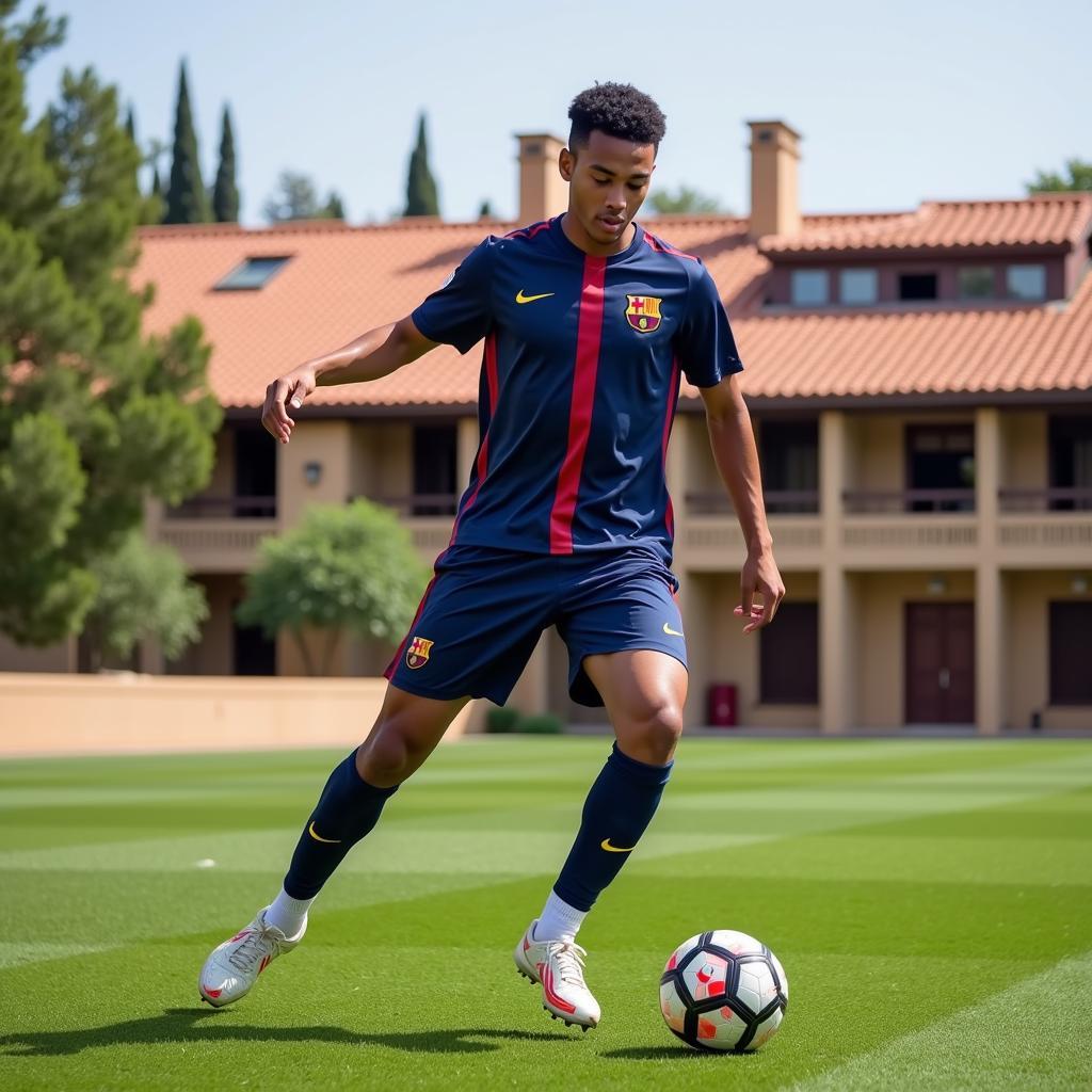 Lamine Yamal training at La Masia