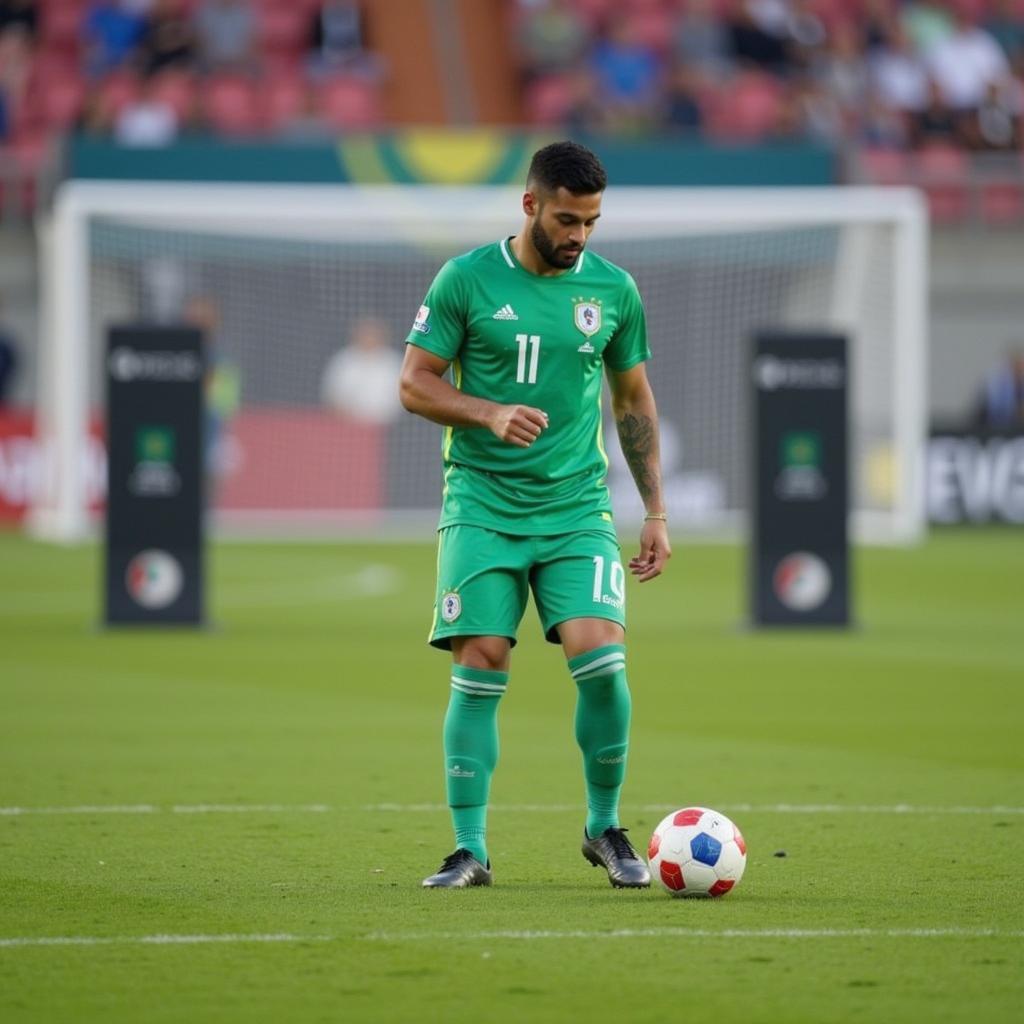 Lamine Yamal practicing free kicks in the EFM game