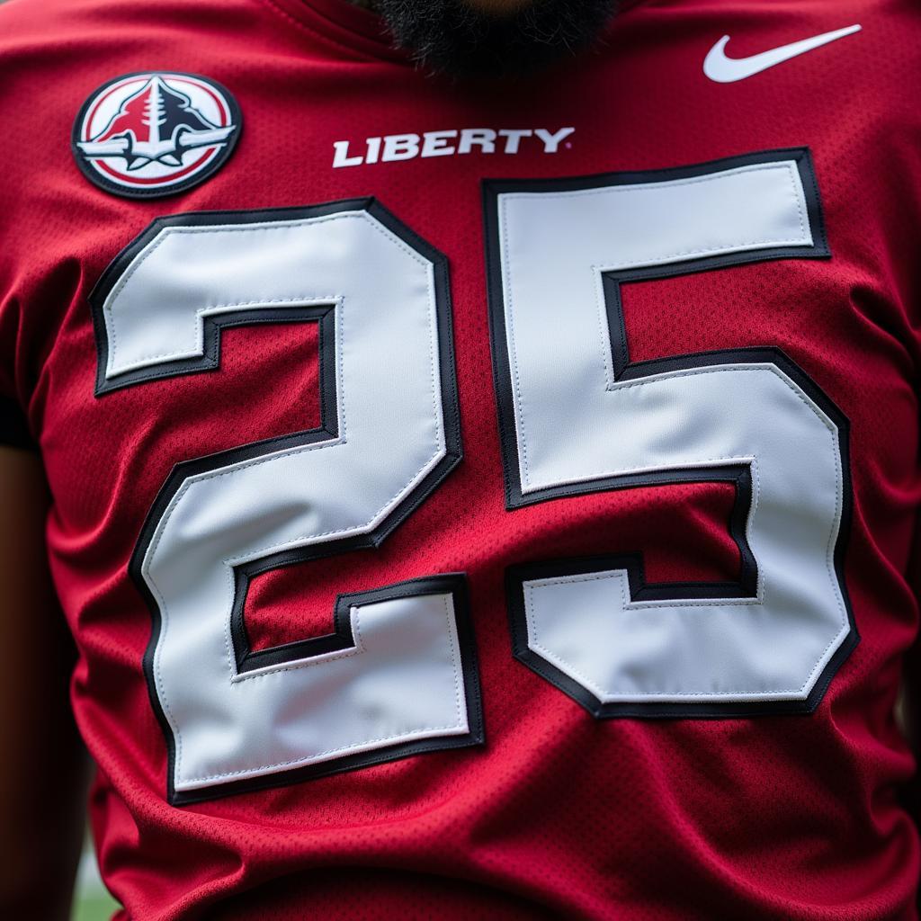 Liberty Football Jersey Details Close Up