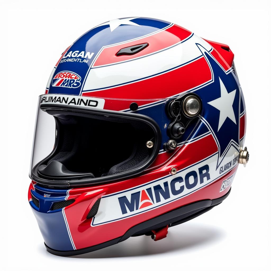 Logan Sargeant Helmet with American Flag Design