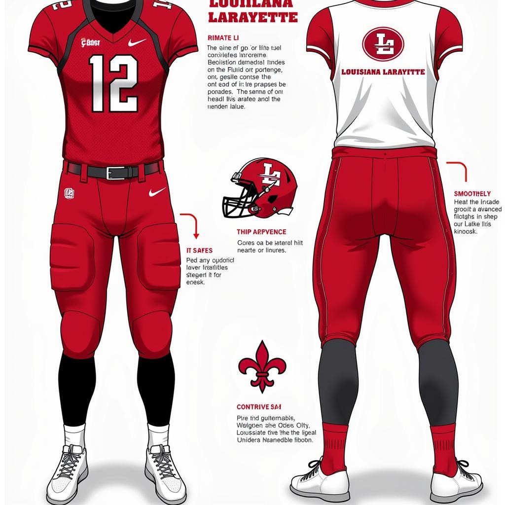 Current Louisiana Lafayette Football Uniforms