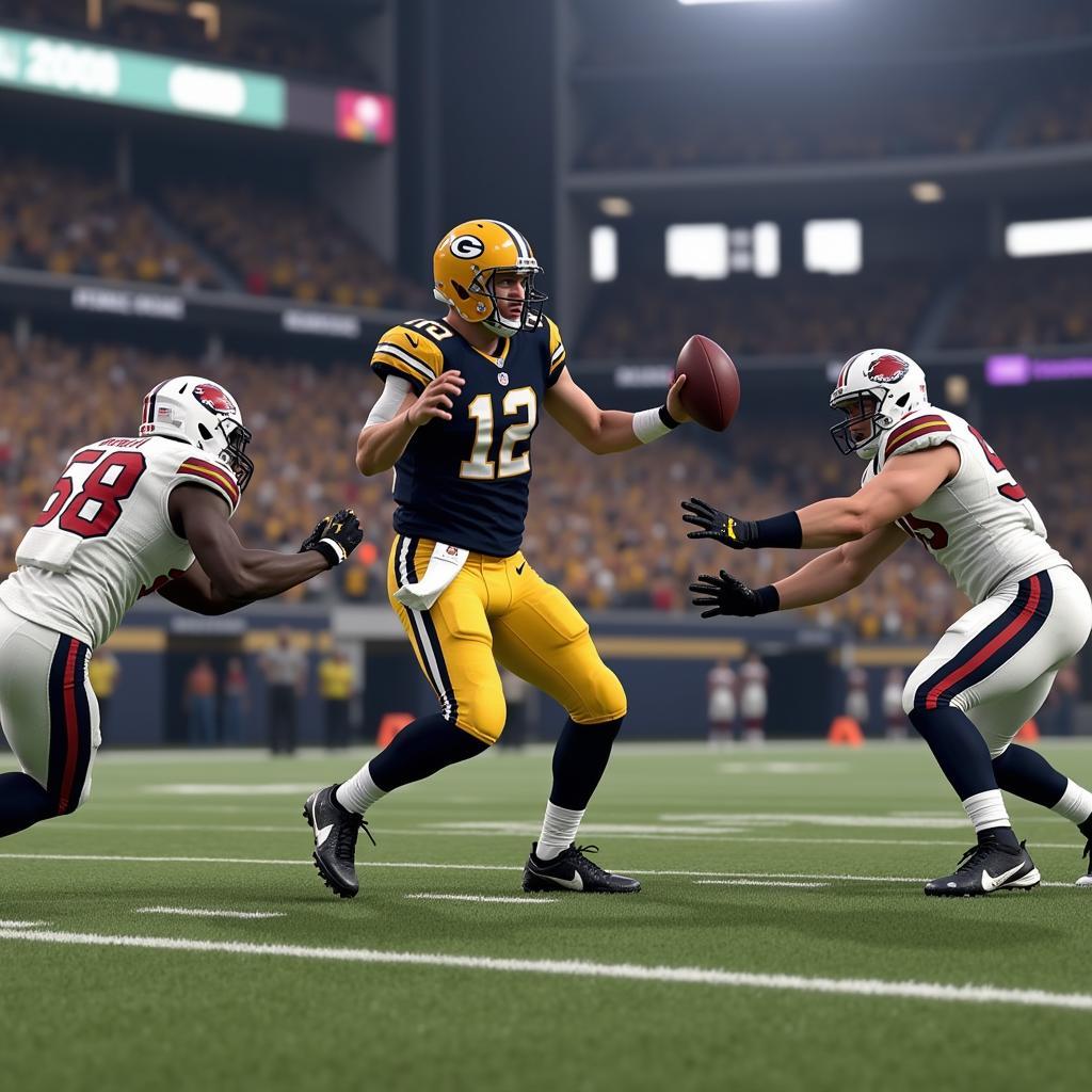 Madden 24 Quarterback Escaping Pressure