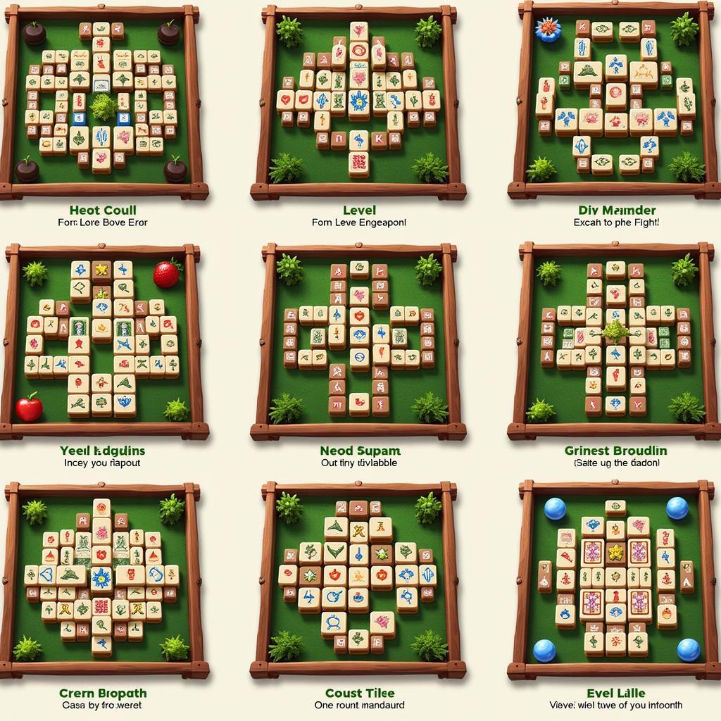 Mahjong The Secret Garden Different Level Layouts