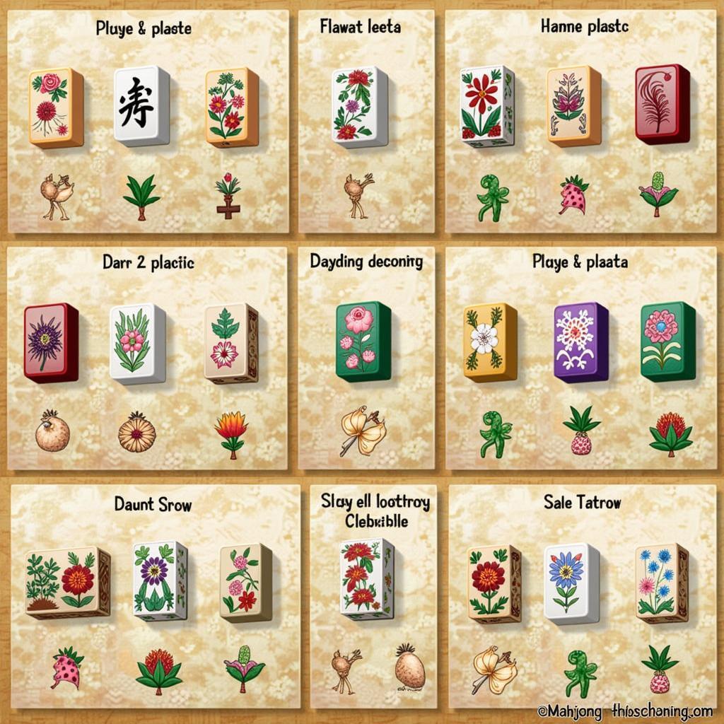 Mahjong The Secret Garden Different Tile Sets