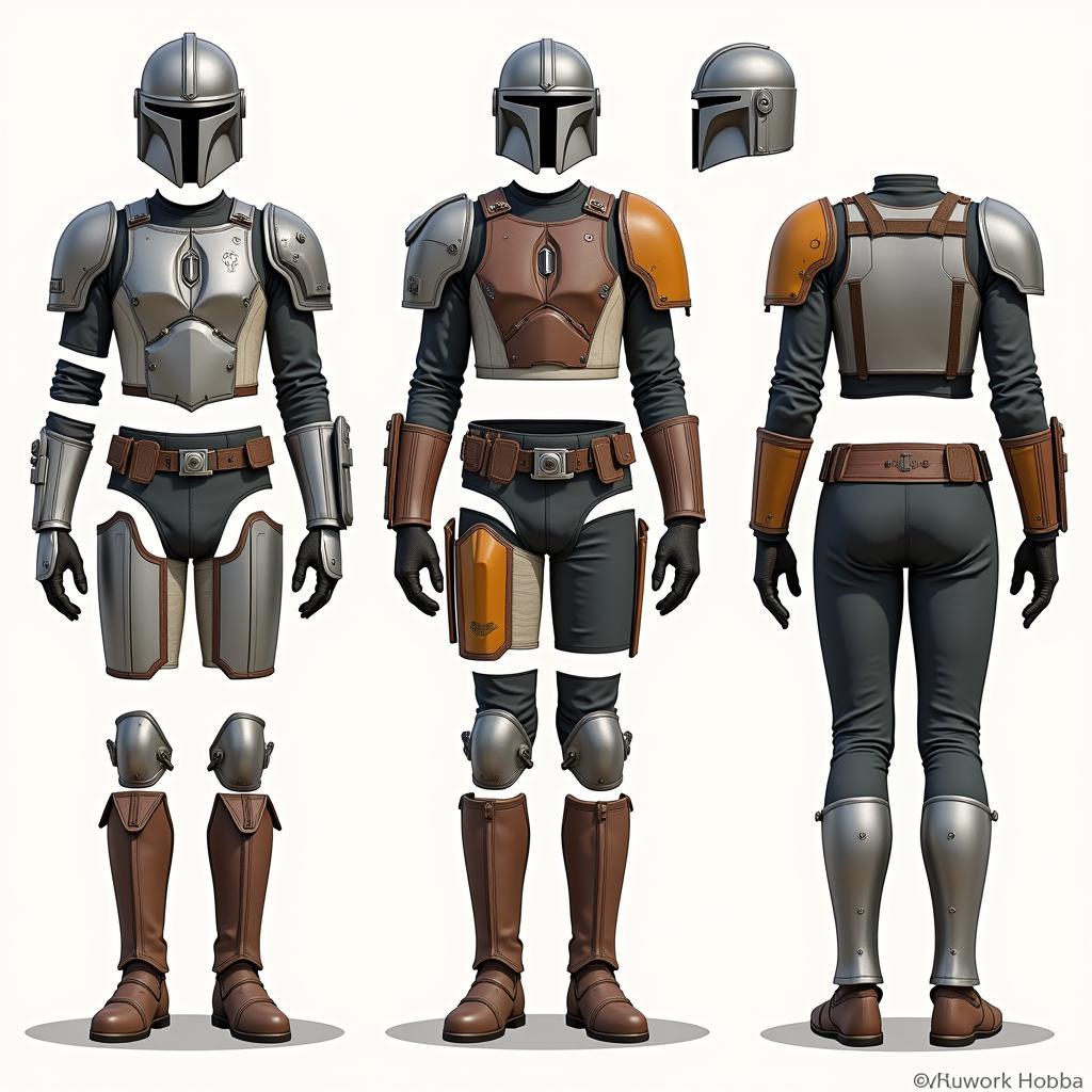 Mandalorian Armor Kit Components Exploded View