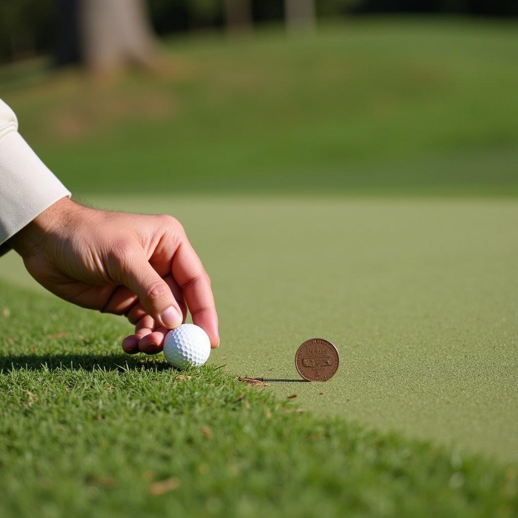 Marking a Golf Ball on the Fringe