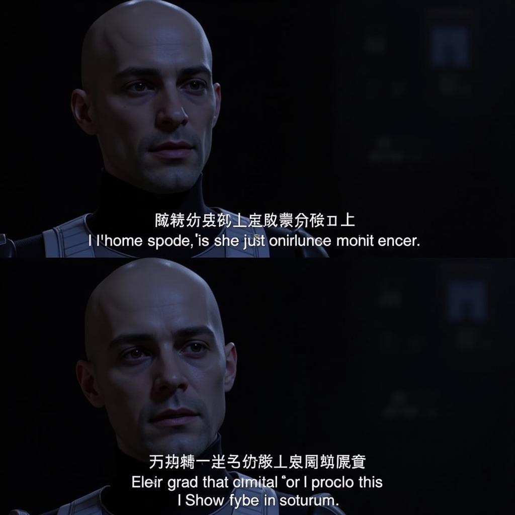 Comparison of English and Chinese subtitles in Mass Effect Legendary Edition.