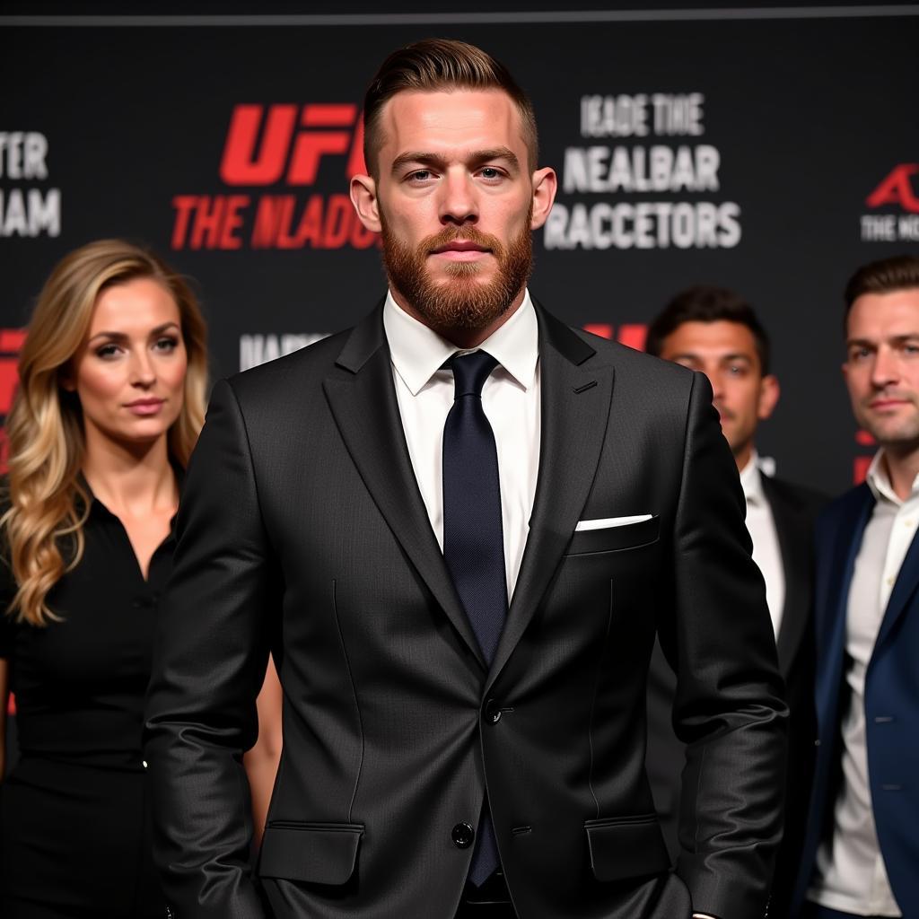 Conor McGregor exudes confidence in a tailored suit.