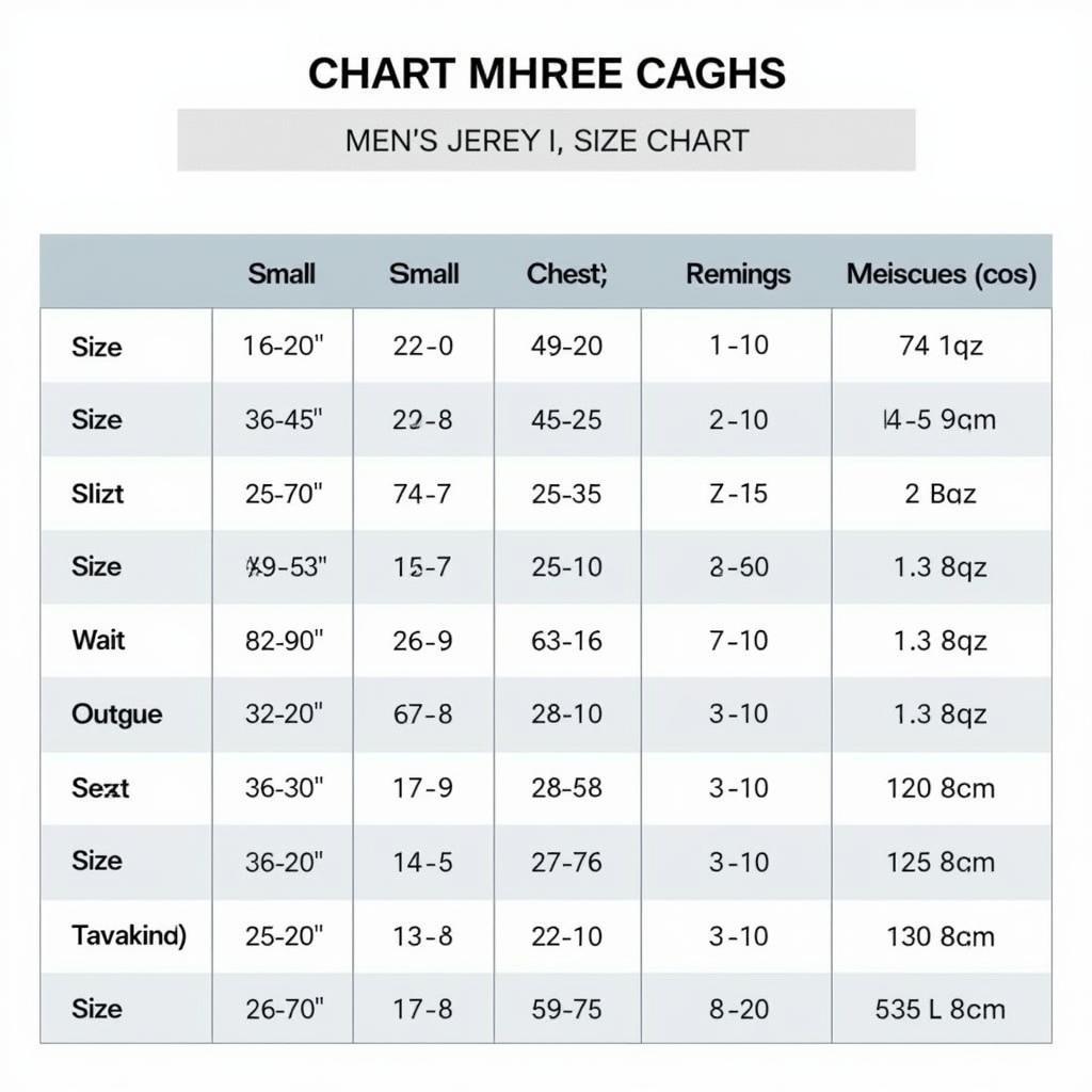 Men's Juventus Jersey Size Chart