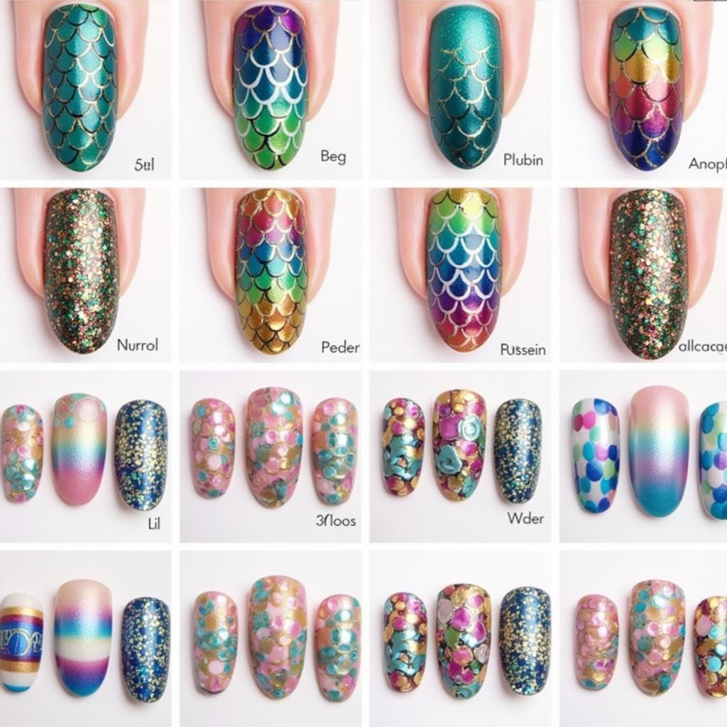 Various Mermaid Nail Art Designs and Inspirations