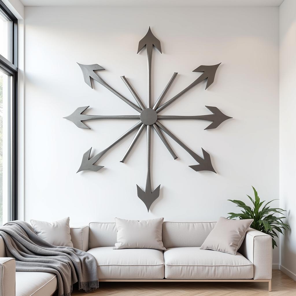 Modern Metal Wall Art Arrows Design