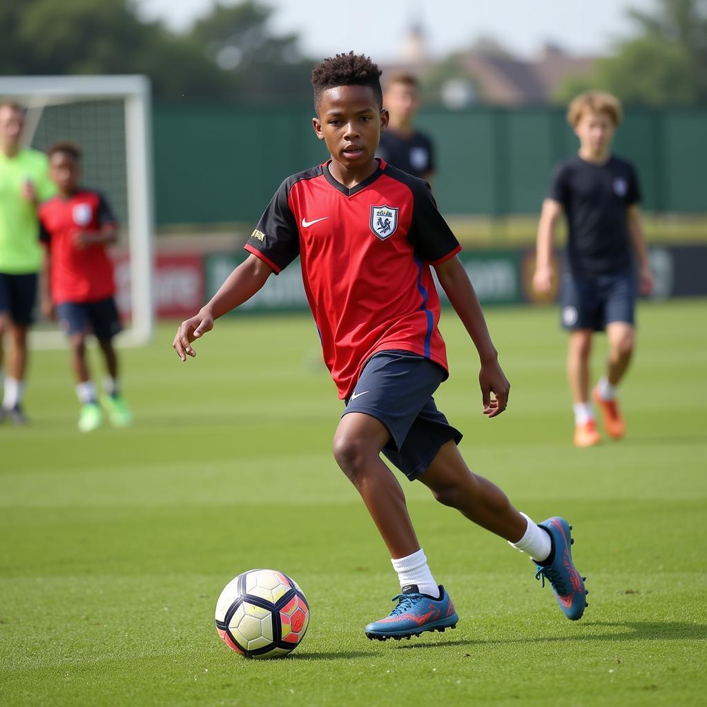 Micah Watts training at the youth academy