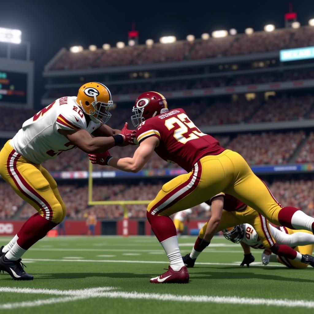 Mike McGlinchey Pass Blocking in Madden 24