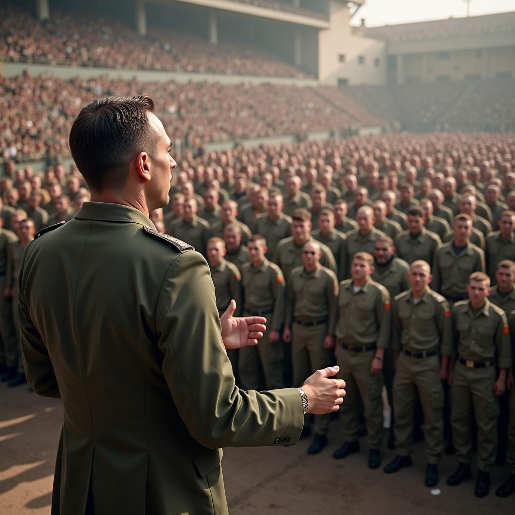 Military Leader Addressing Troops