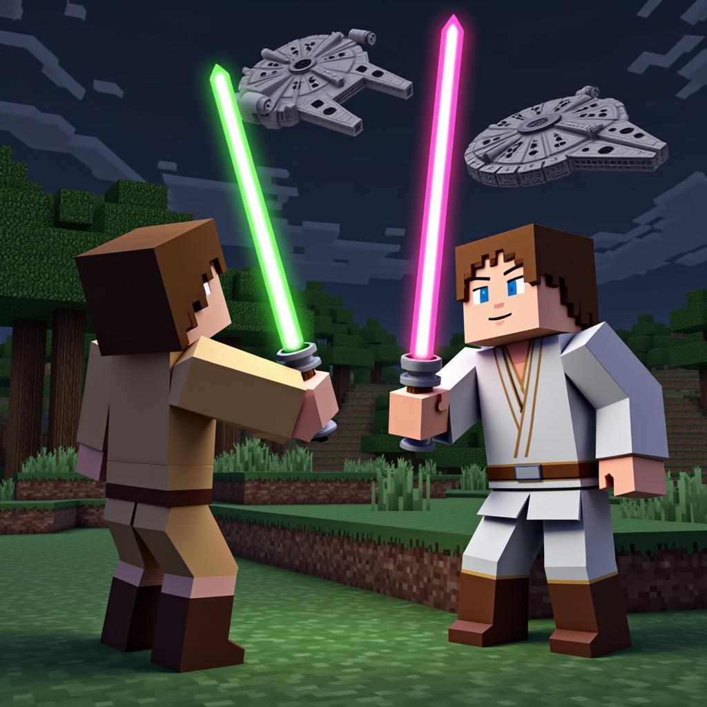 Roleplaying as Luke Skywalker in Minecraft