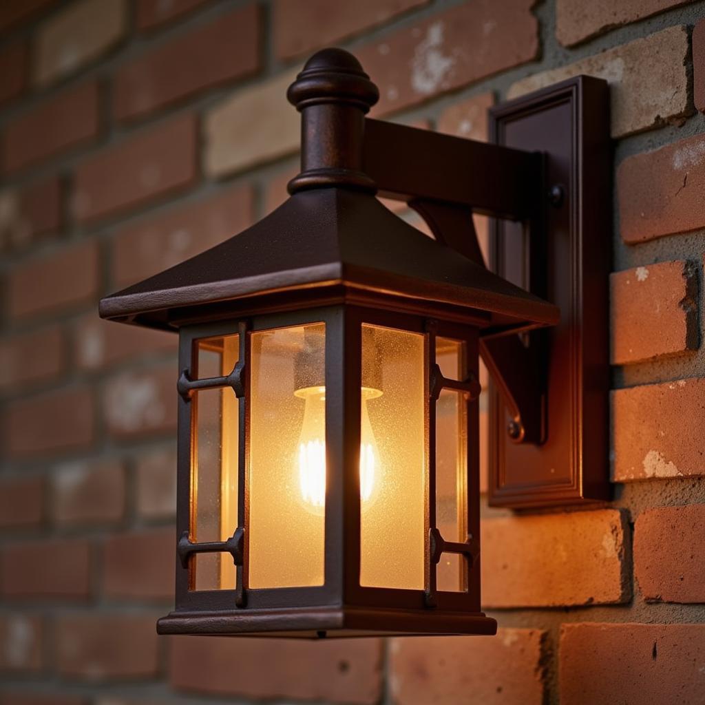 Copper Finish Mission Style Outdoor Wall Light