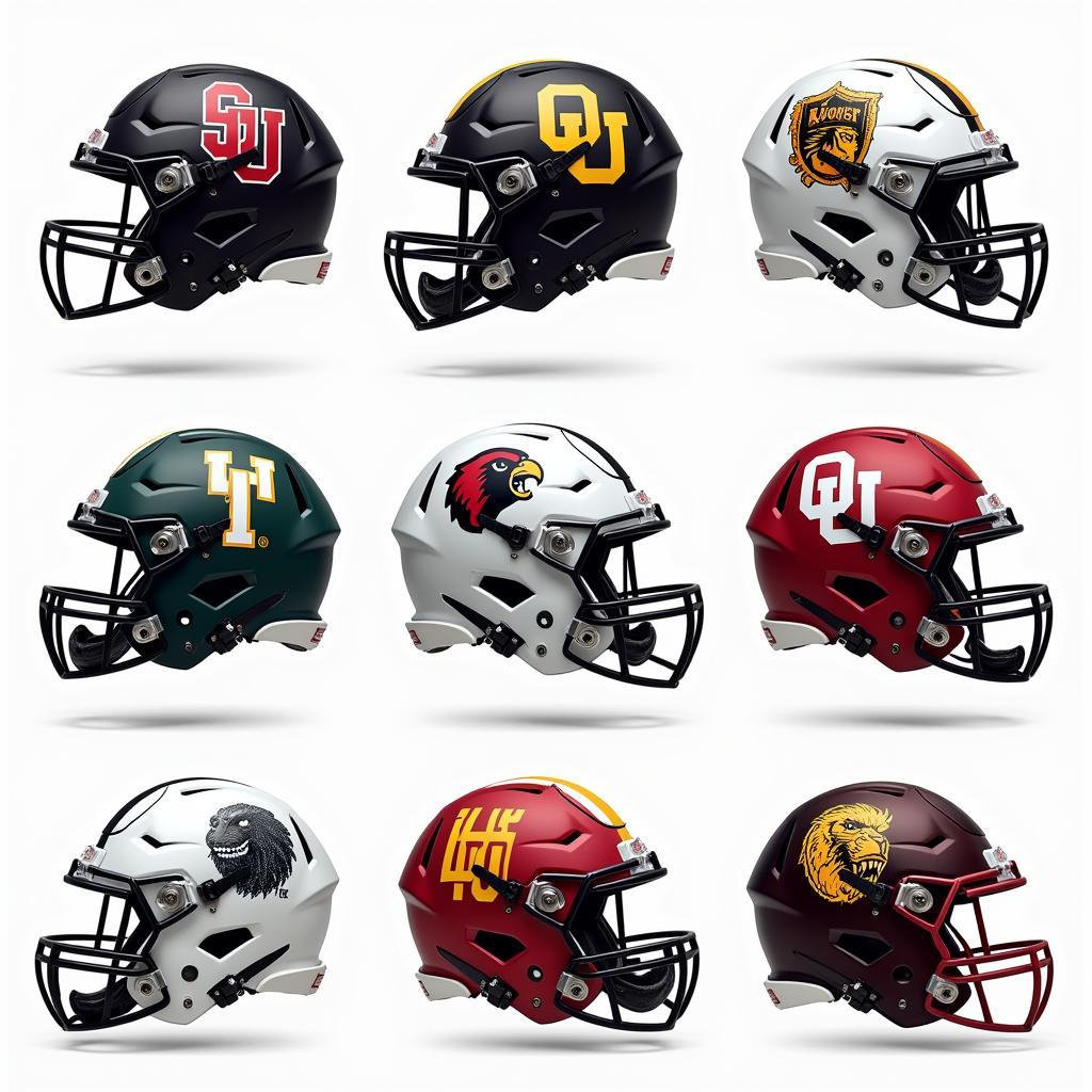 Modern College Football Helmet Decal Designs