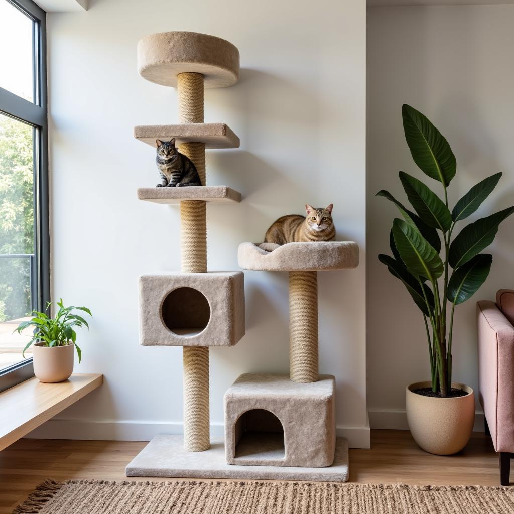 Modern Epic Cat Tree in a Living Room