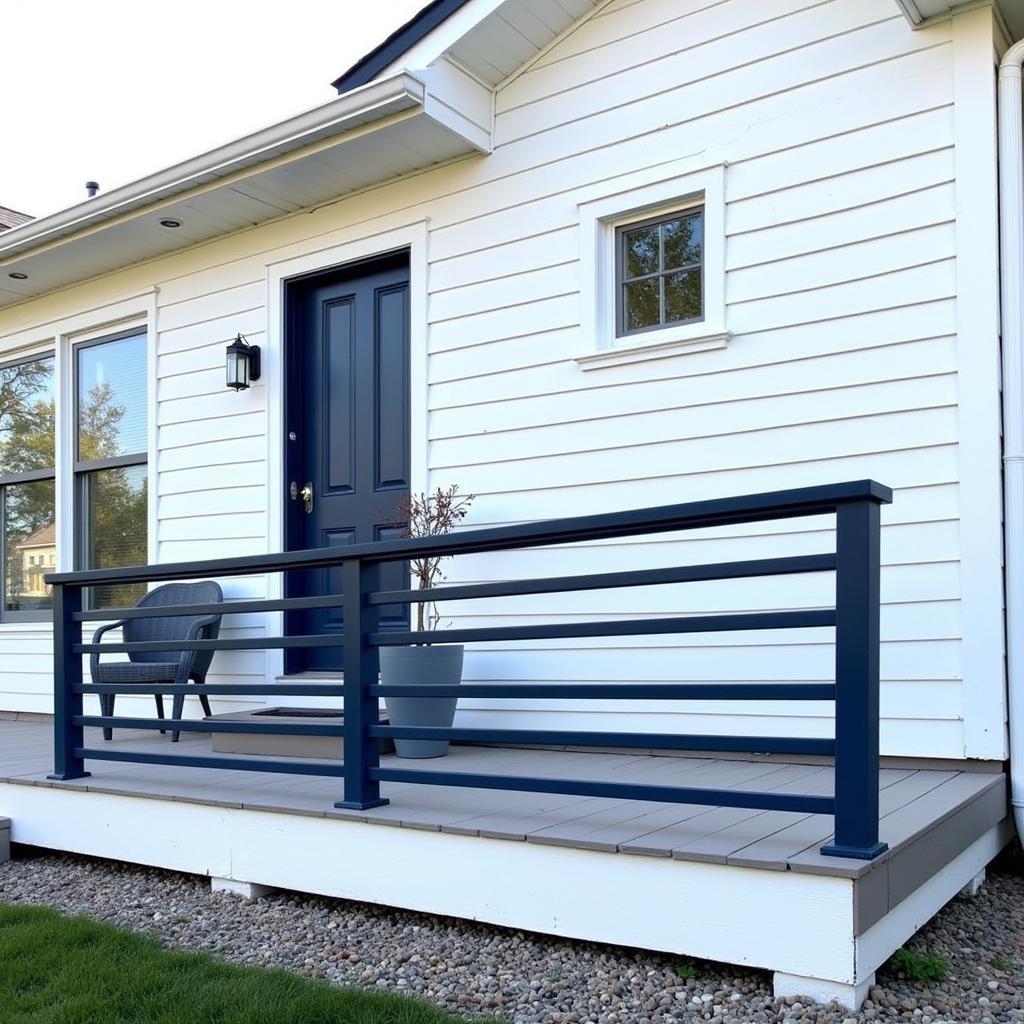 Modern Home Railing in Navy Blue