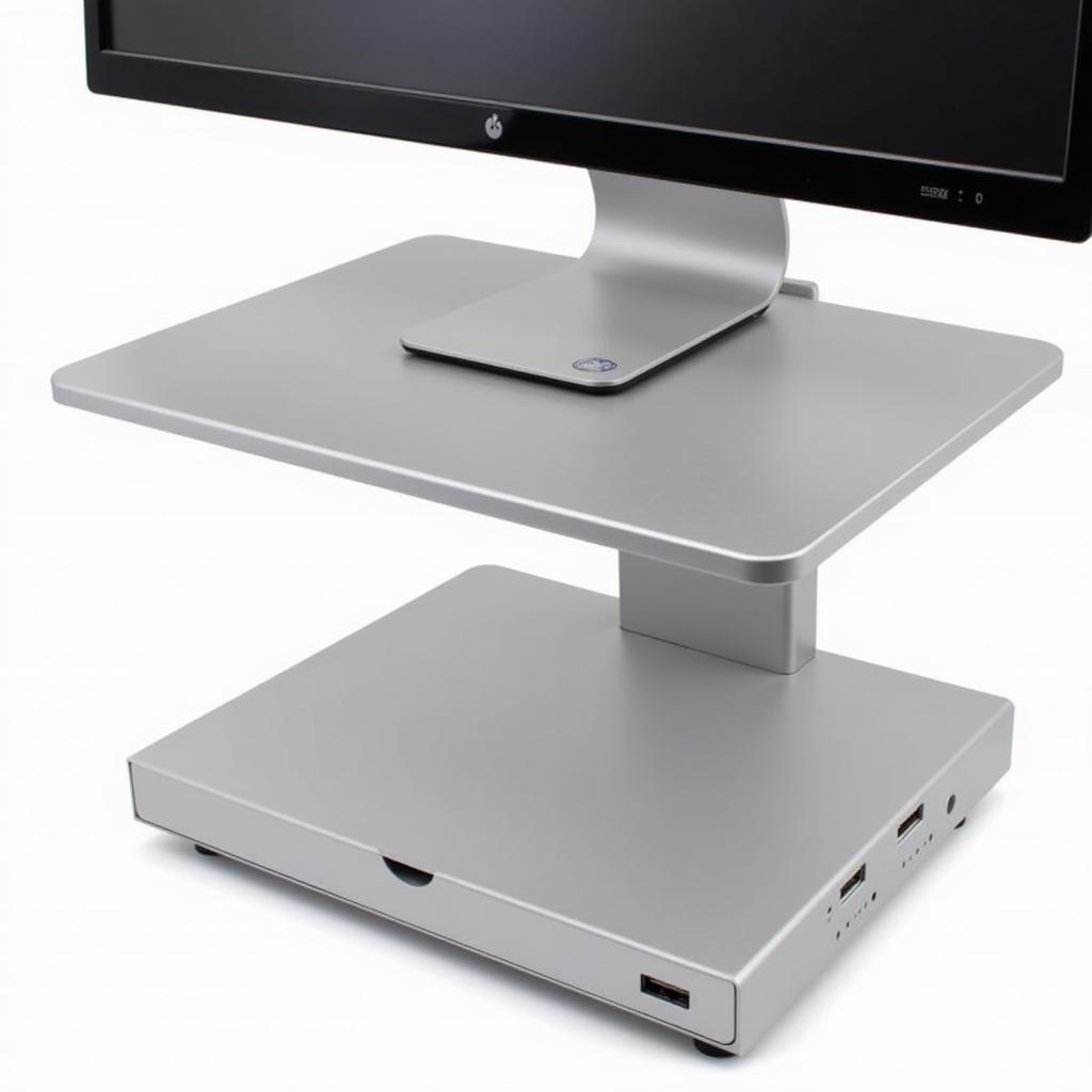 Modern Monitor Stand with Integrated USB Hub and Drawer