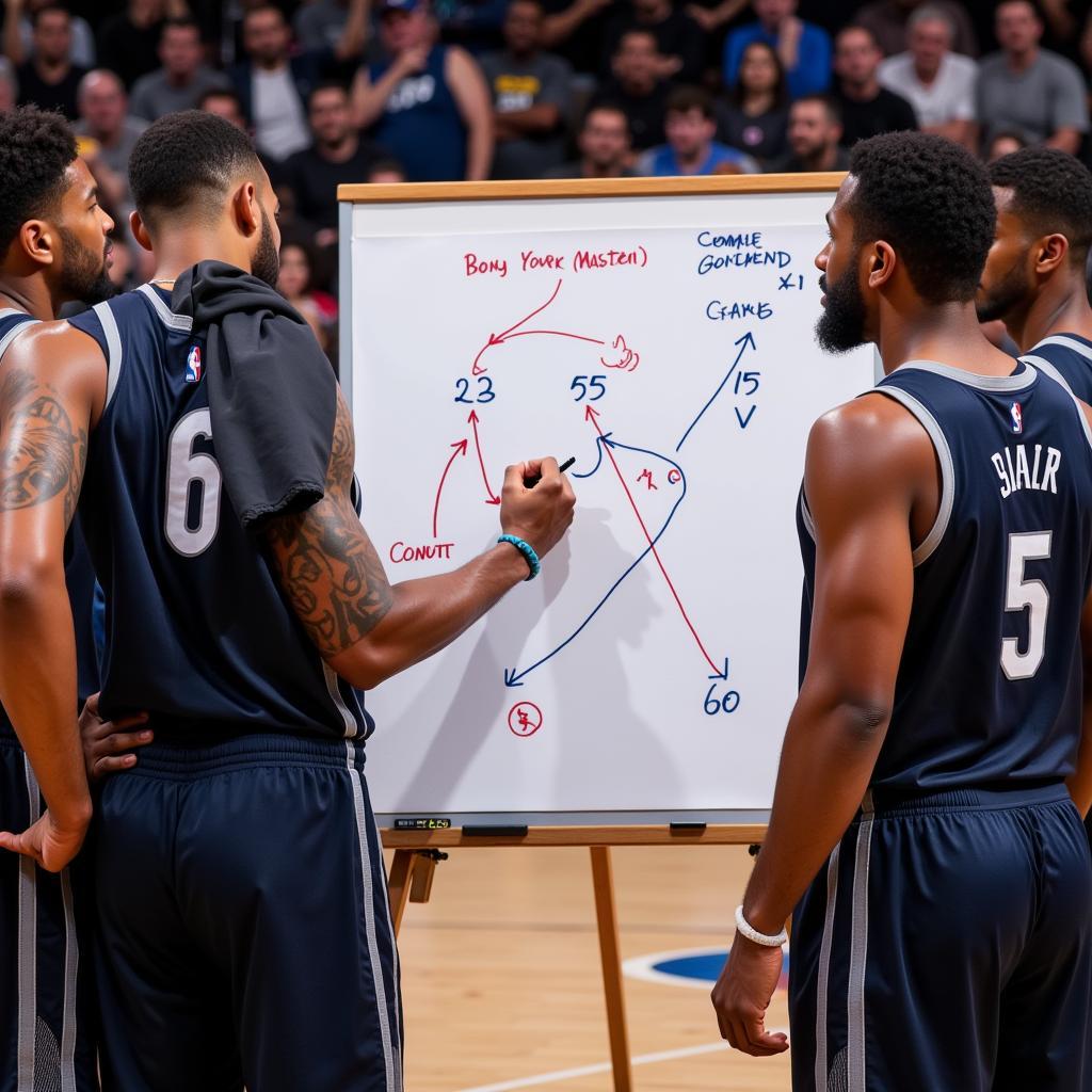 NBA Coach Drawing Play on Whiteboard