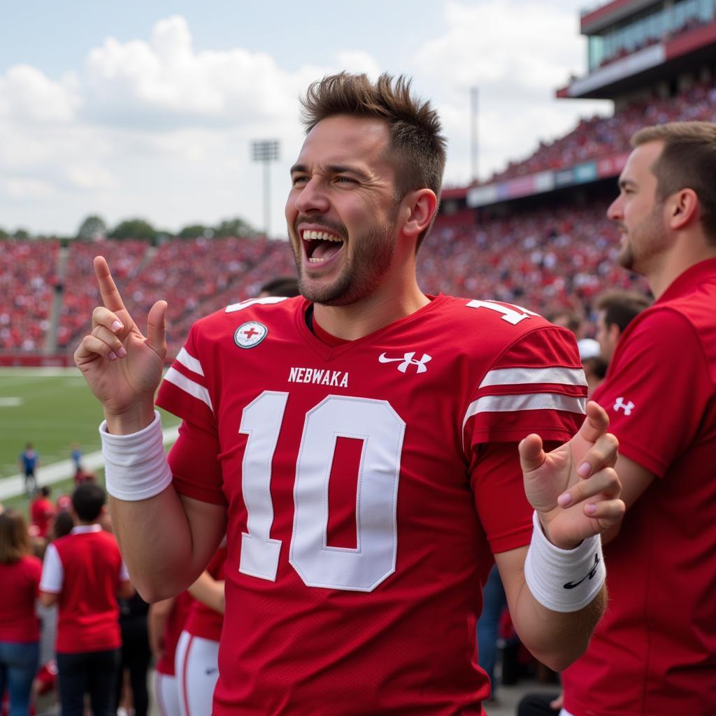 Nebraska Football Jersey: A Fan in Red