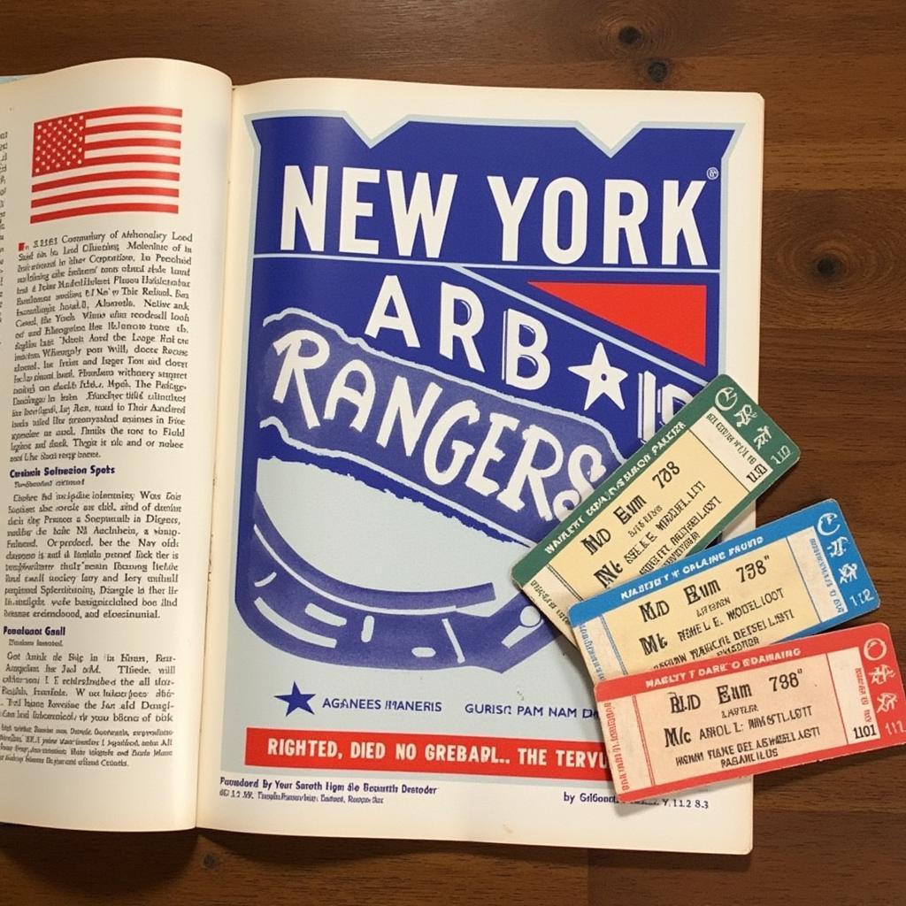 Vintage New York Rangers Program and Ticket Stubs