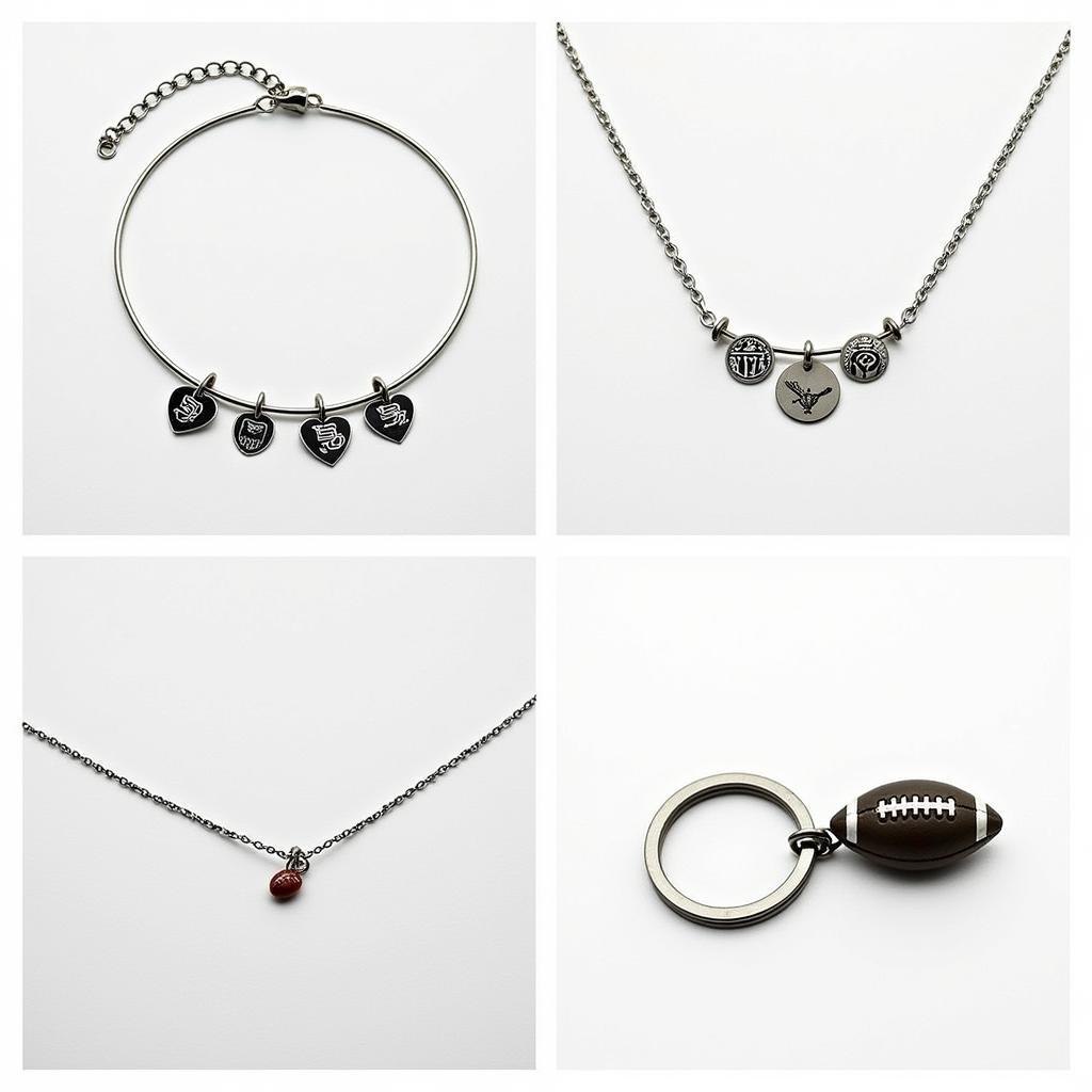 NFL Football Charms Incorporated into Different Jewelry Pieces