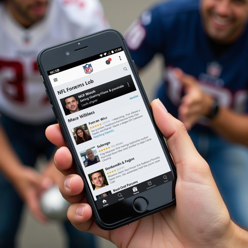 Accessing a pregame NFL forum on a mobile device