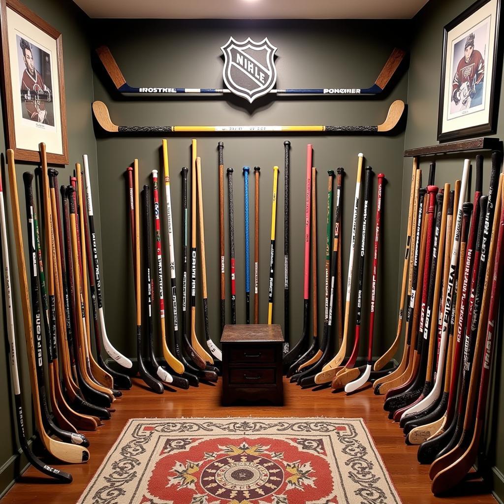 A Collection of NHL Game Used Hockey Sticks