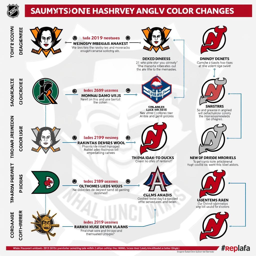 NHL Team Color Changes Throughout History