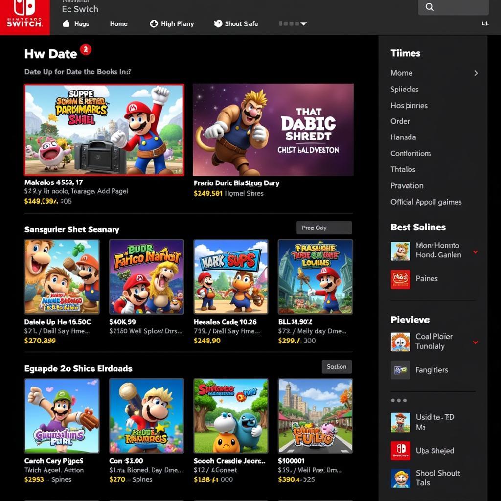 Nintendo Switch eShop Interface Screenshot