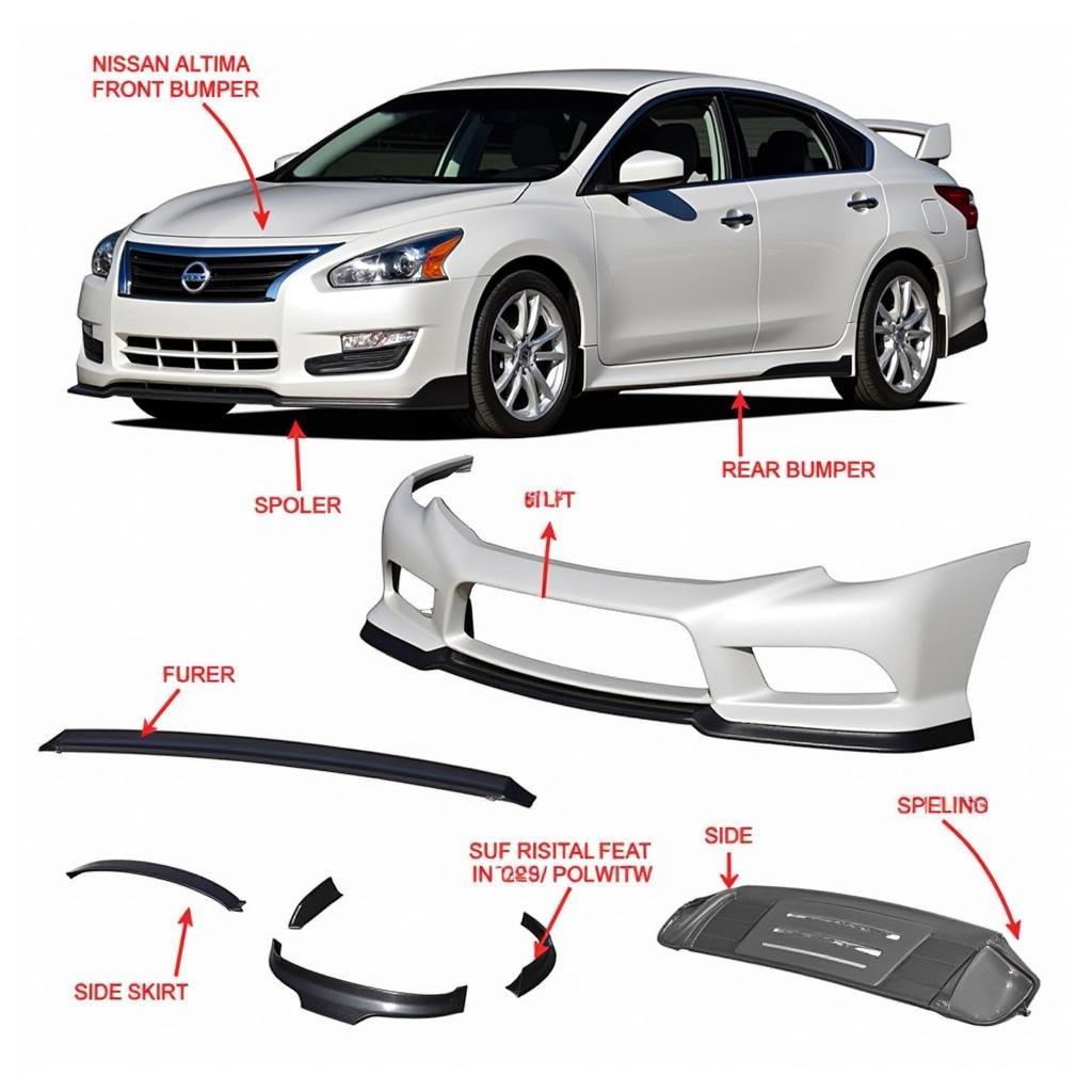 Nissan Altima GTR Body Kit Components