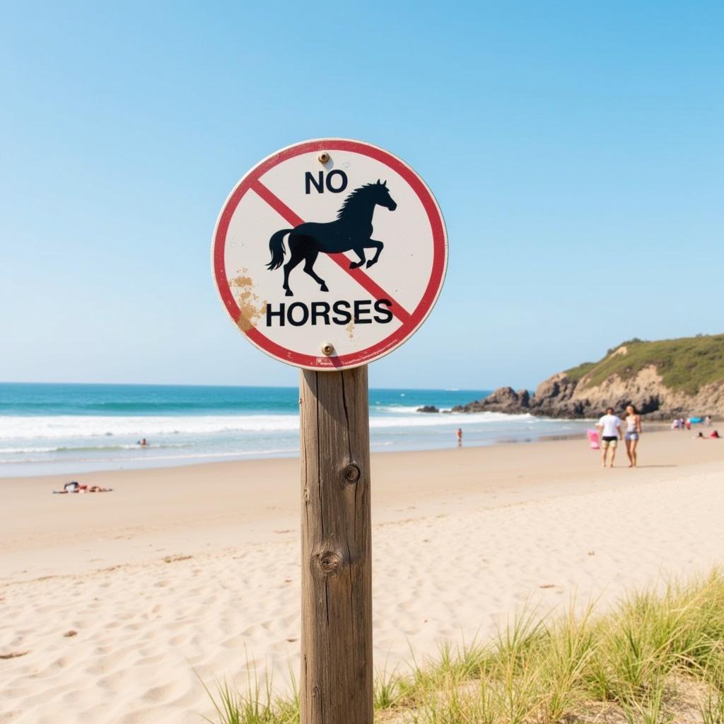 No Horses Sign at Beach