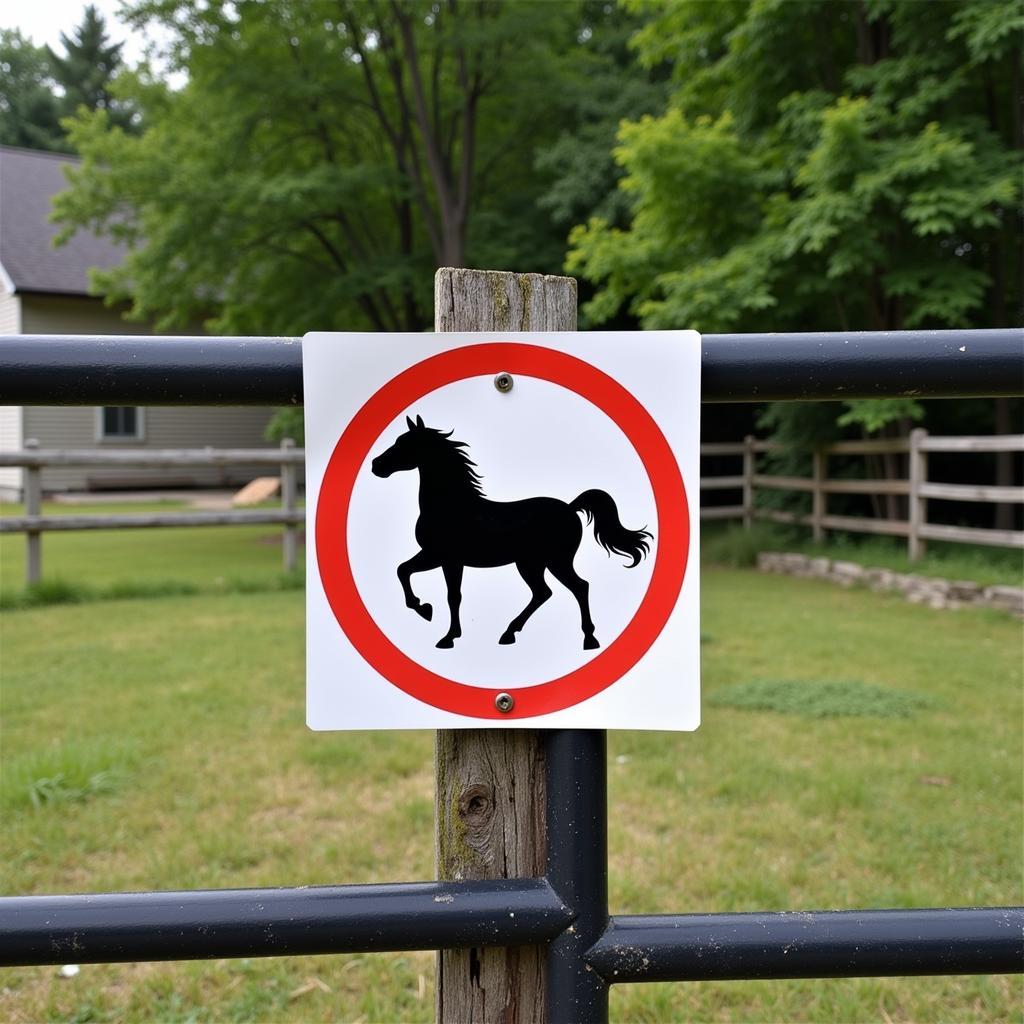 No Horses Sign on Private Property