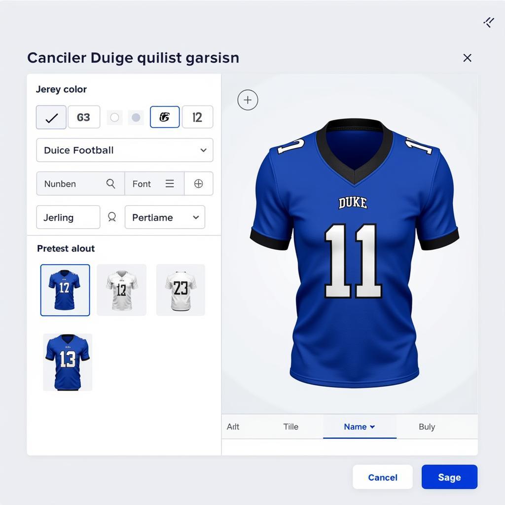 Online Custom Duke Football Jersey Design Tool