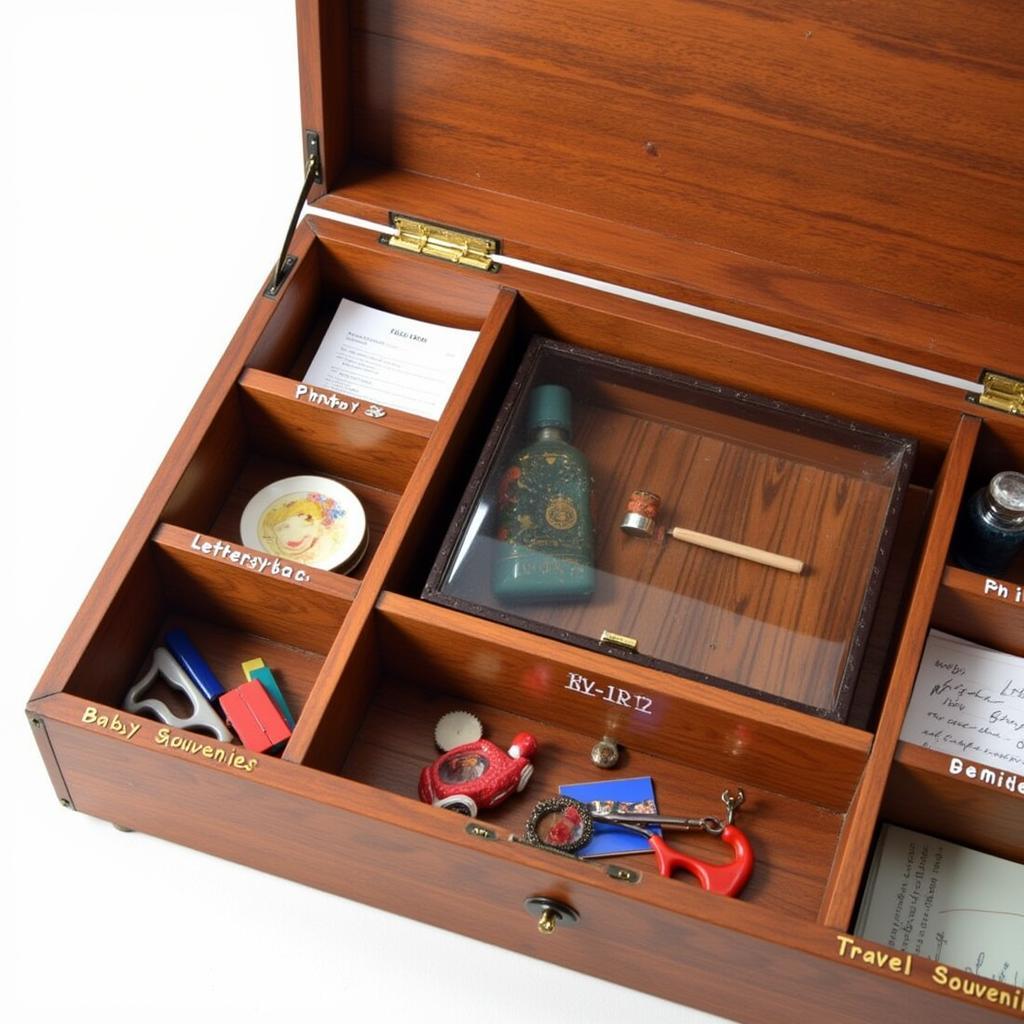 Organized Memory Box Chest with Labeled Compartments