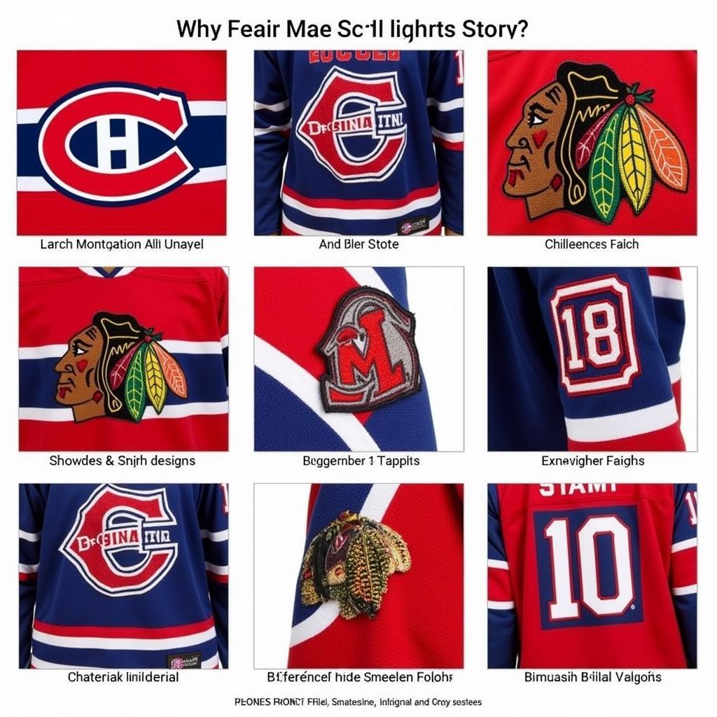 Close-Ups of Original Six Jersey Details