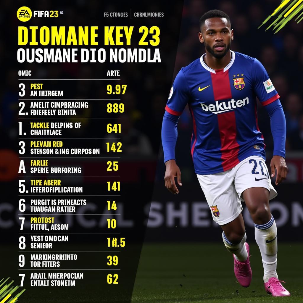 Ousmane Diomande FIFA 23 In-Game Stats