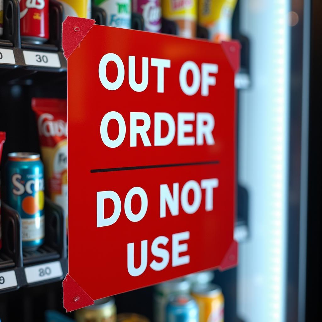 Out of Order Sign on Vending Machine