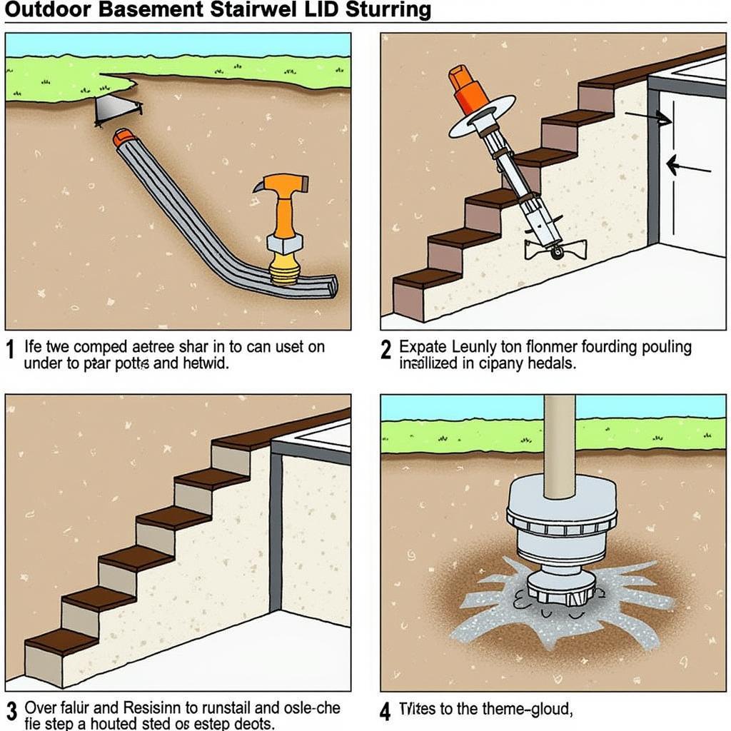 Outdoor Basement Stairwell Construction Process