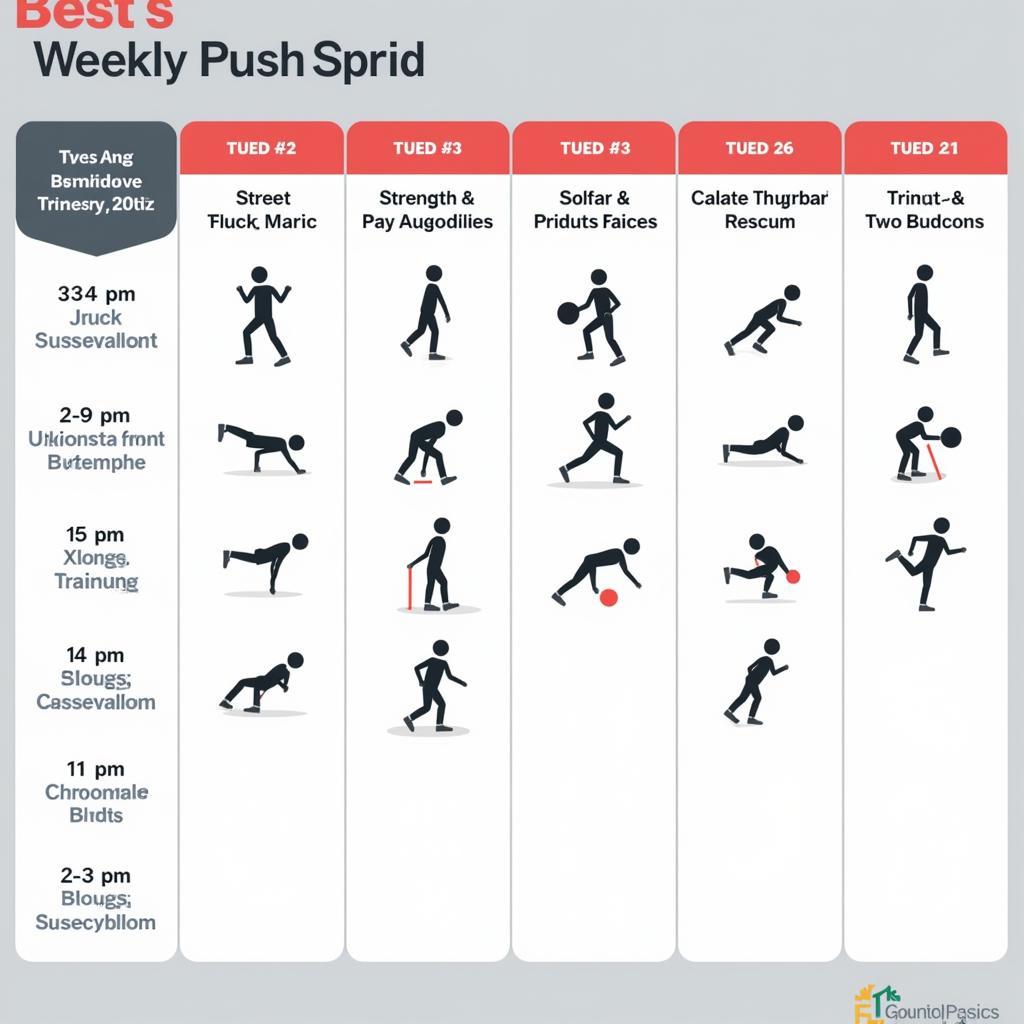 Example weekly schedule for P90 Classic Training