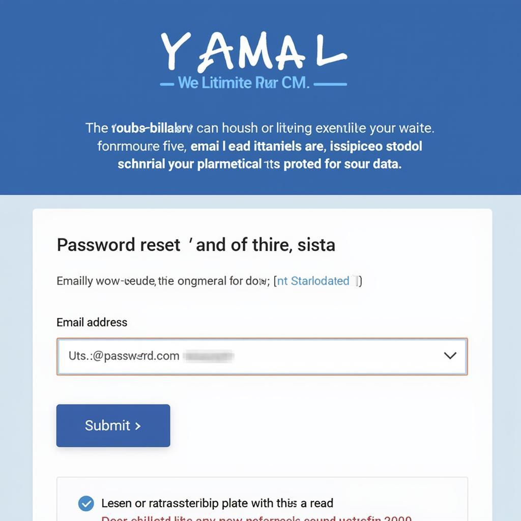 Yamal Fan Club Password Reset Page