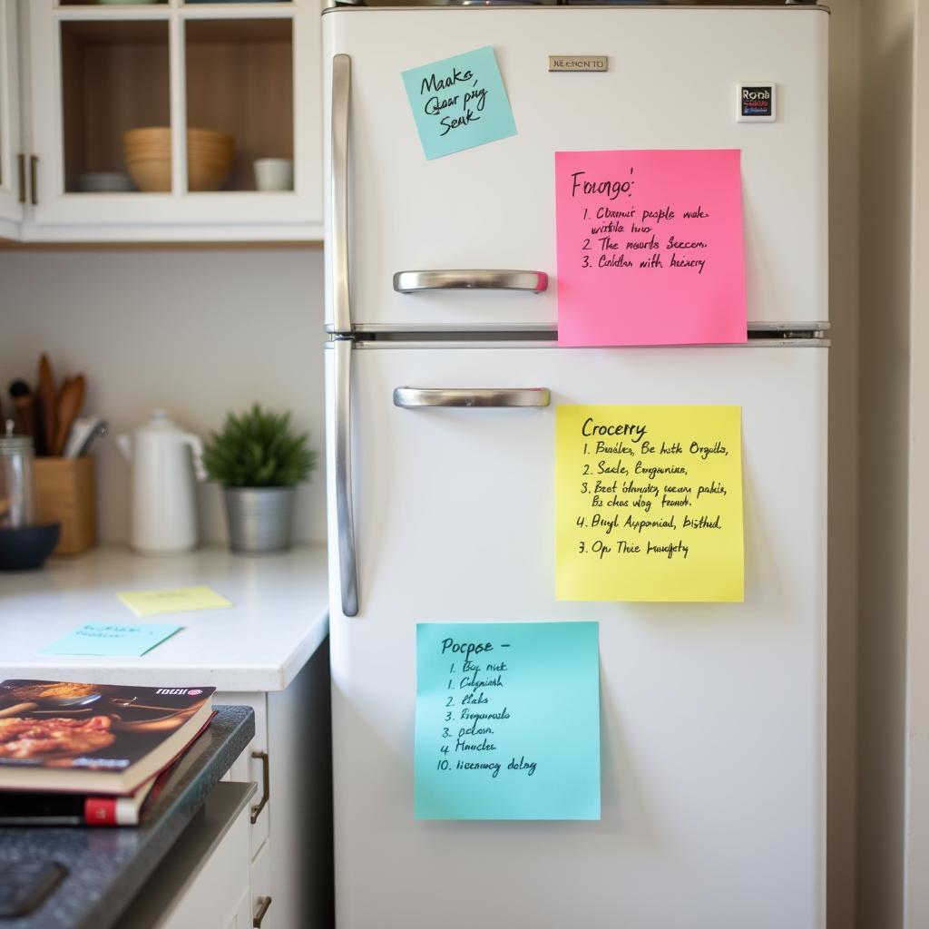 Home Organization with Pastel Post-it Notes