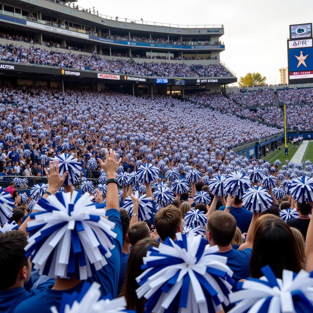 Penn State Pom Poms Waving in Beaver Stadium