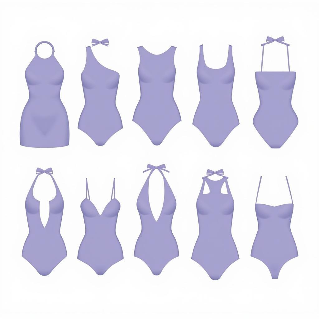 Various Styles of Periwinkle One Piece Swimsuits