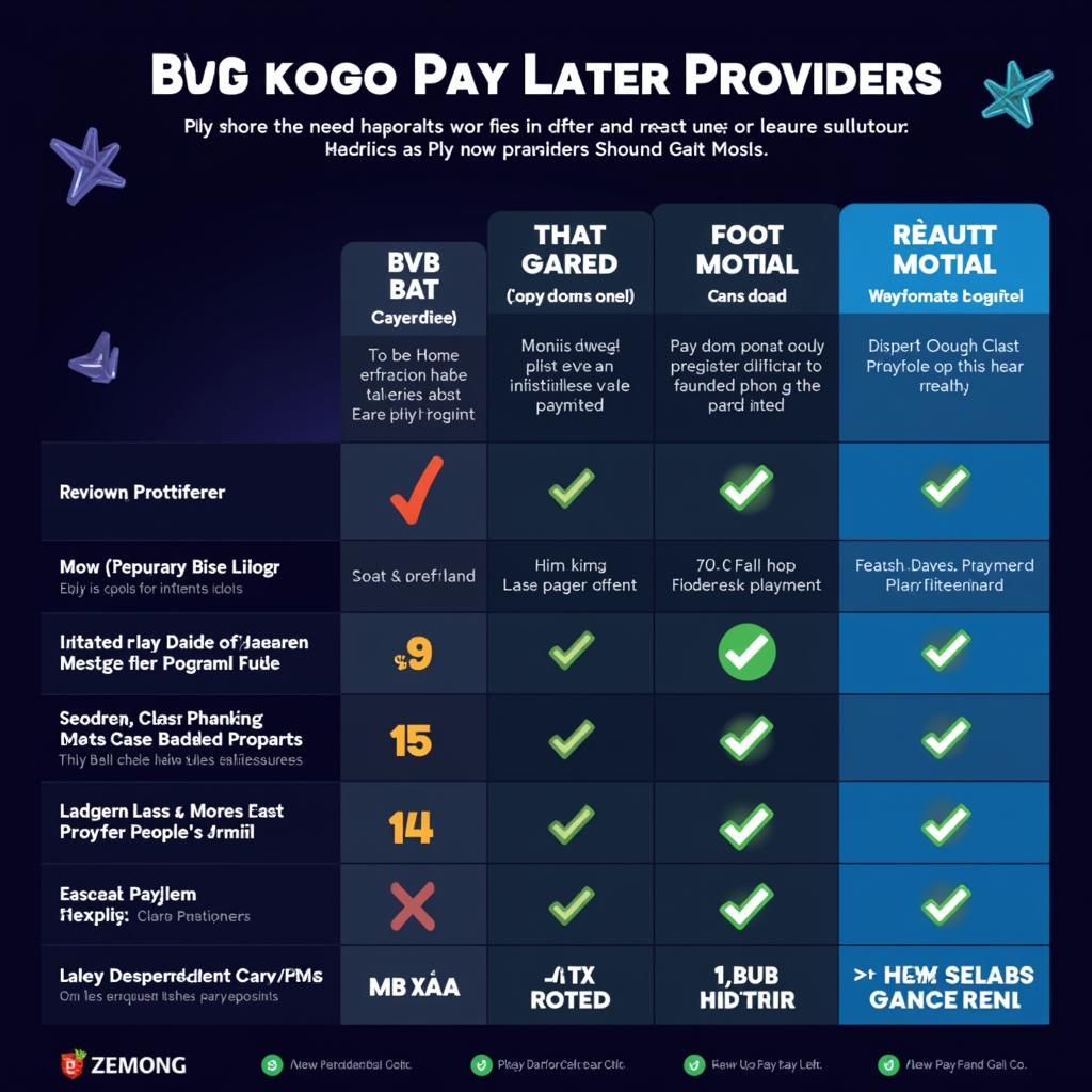 Play Now Pay Later PC Comparison Chart