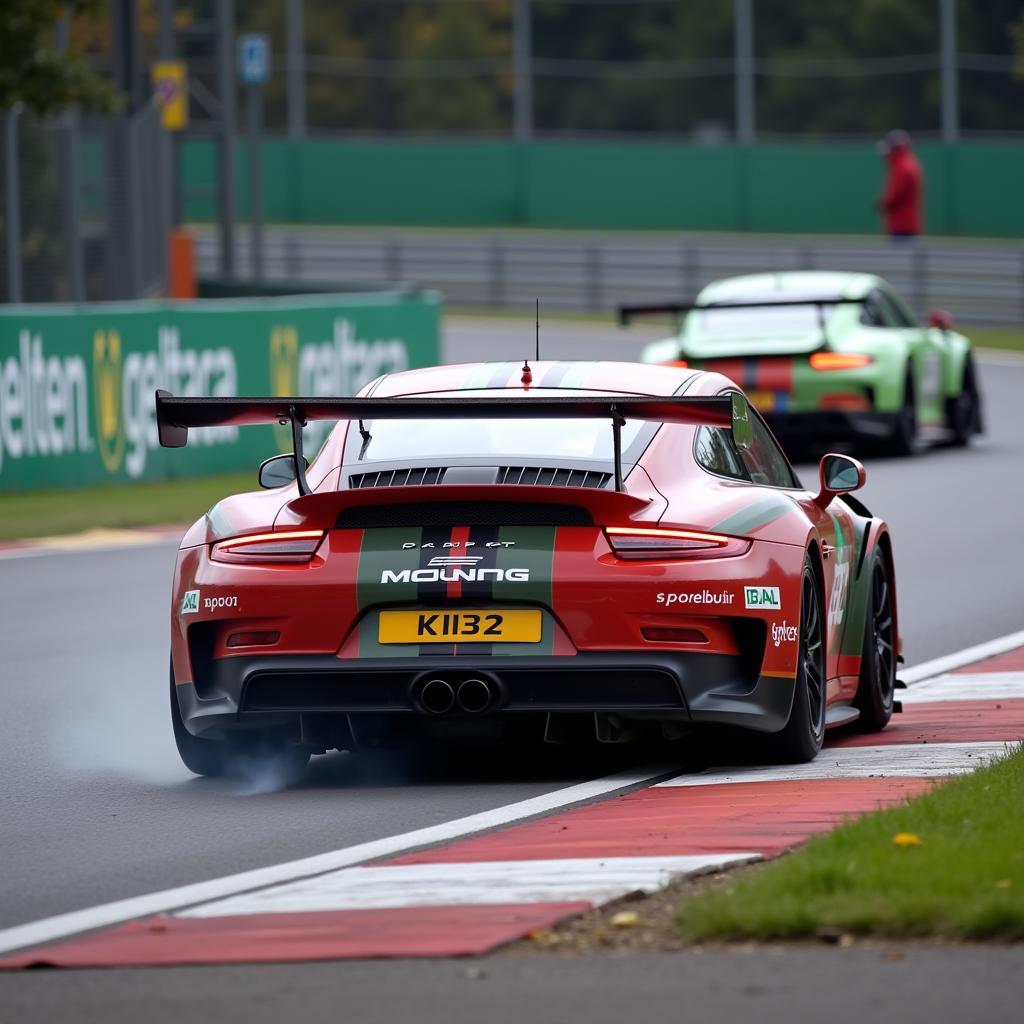 Porsche 911 GT3 R Braking at High Speed