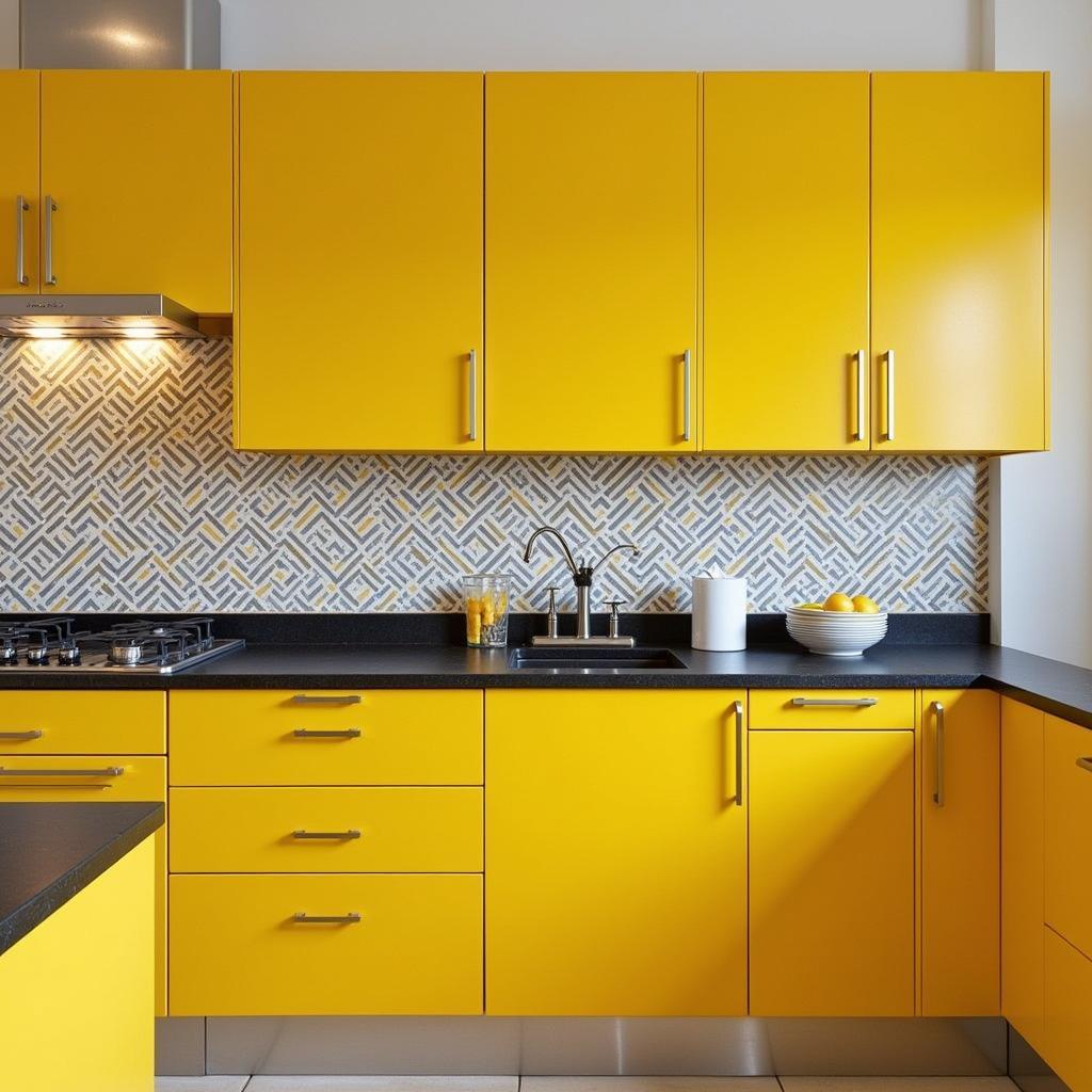 Postmodern Kitchen Cabinets with Geometric Patterns